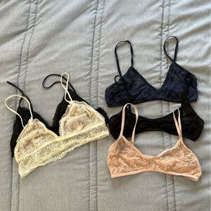 American Apparel Cream and Black Lace Bras Intimates